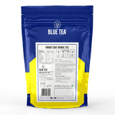 Blue Tea Caffeine Free Throat Coat Herbal Tea - 50 Pyramid Tea Bags In Zip Lock Pack | Antioxidants Support Refreshing Flavor - Gluten Free, Non-GMO, Zero Sugar, 100% Vegan